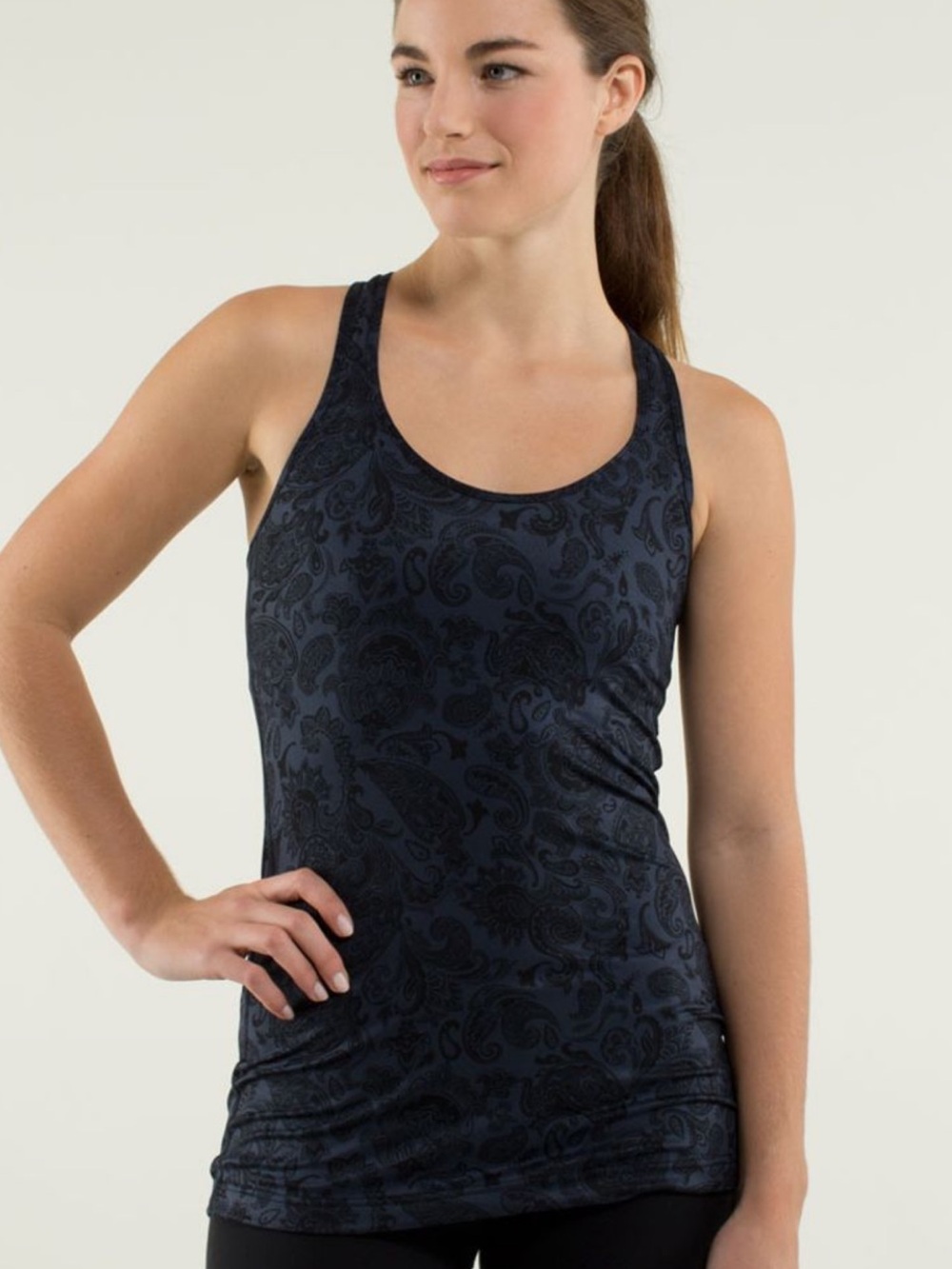 EUC Women’s Lululemon Paisley Inkwell Cool Racerback Tank Top- Size 8